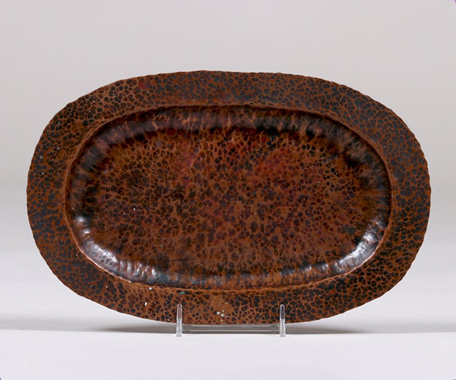Arts & Crafts Hammered Copper Oval Tray c1910 (1 of 3)