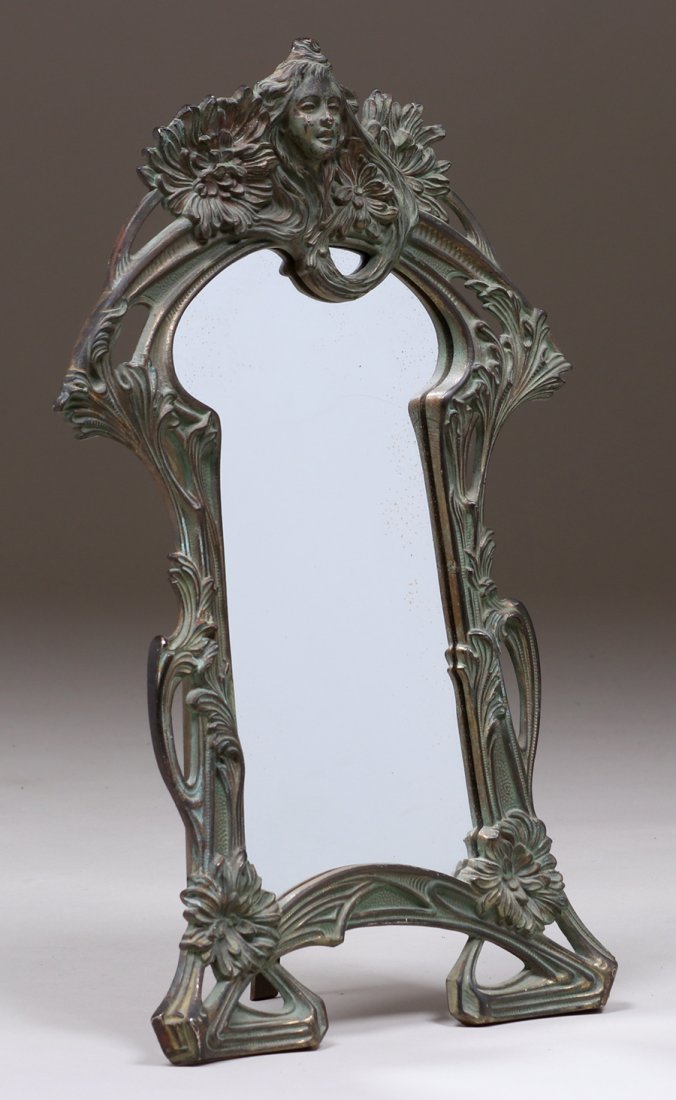 Art Nouveau Painted Mirror c1905 (1 of 2)