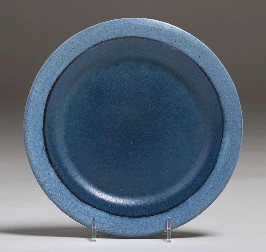 Paul Revere Pottery Blue Plate c1920s (1 of 4)