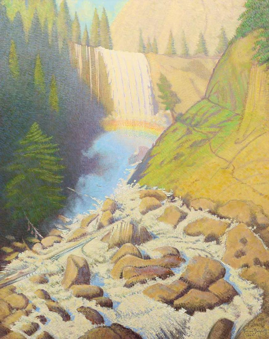 Ferdinand Burgdorff Painting Vernal Falls, Yosemite (1 of 4)