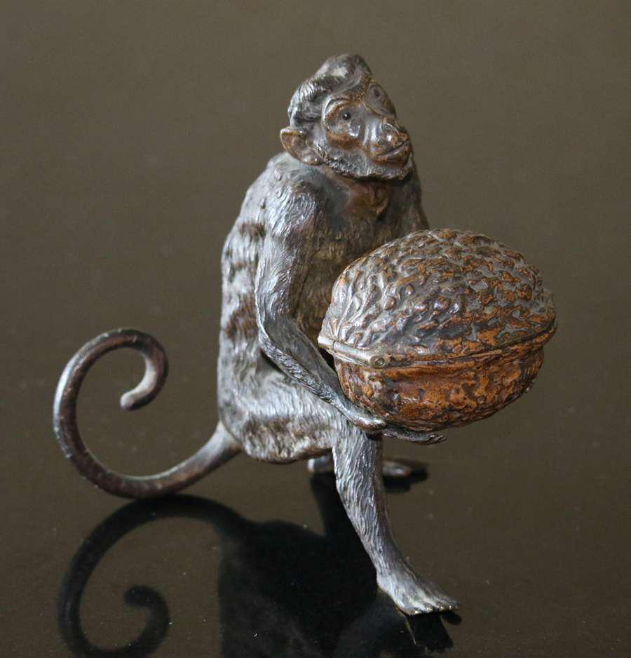 Austrian Brass Figural Monkey & Nut Incense Burner (1 of 7)