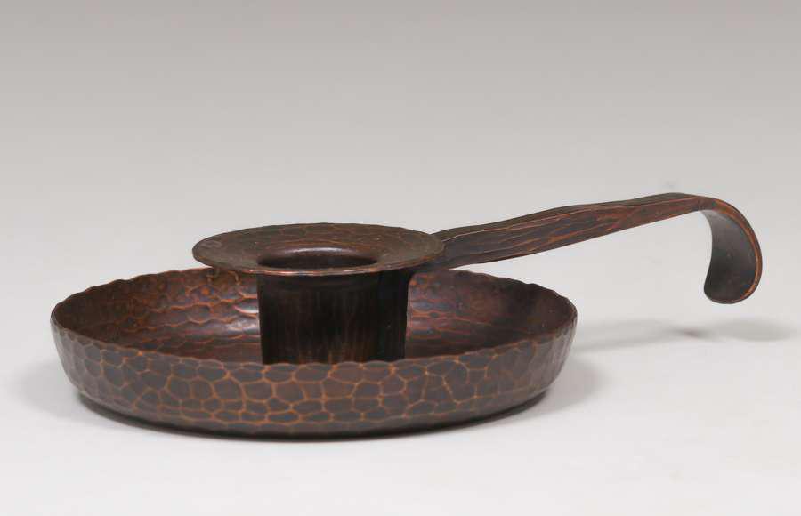 Roycroft Hammered Copper Low Candlestick (1 of 6)