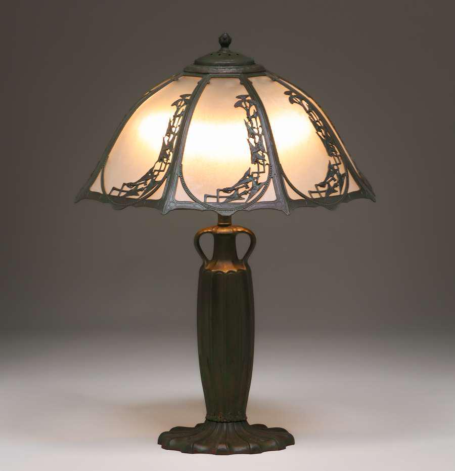 Bradley & Hubbard Eight-Panel Overlay Lamp c1920s (1 of 4)