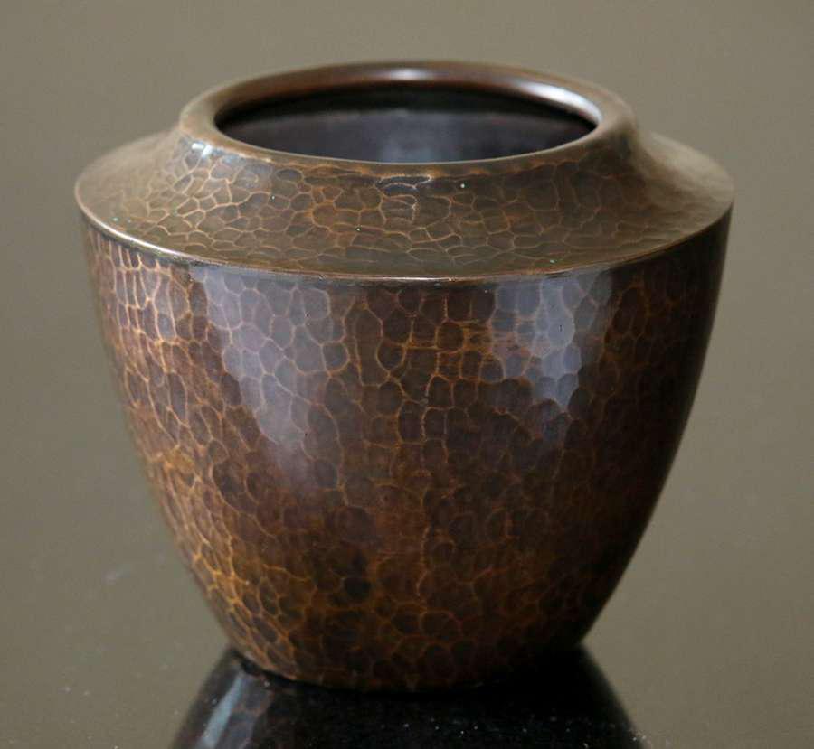 Roycroft Hammered Copper Notched Shoulder Vase c1920s (1 of 2)