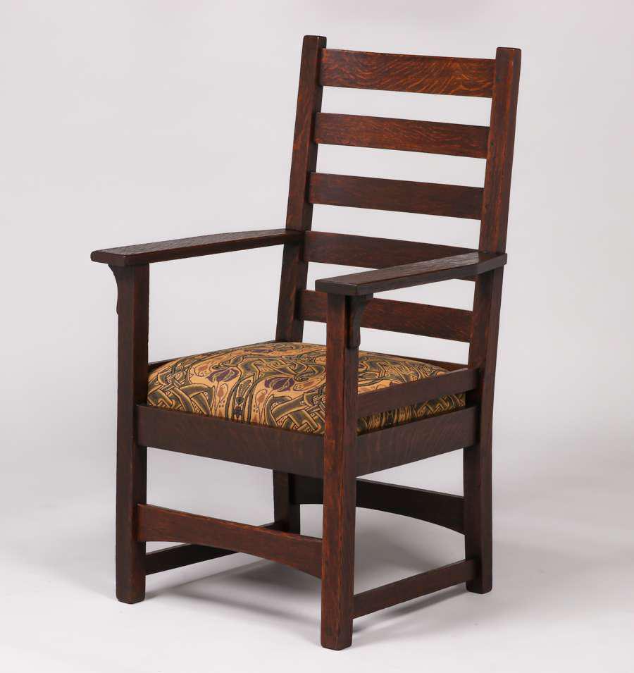 Early Gustav Stickley Tall Ladderback Armchair c1902 (1 of 3)