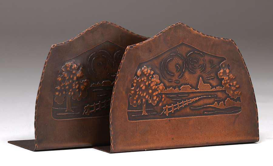 Early Craftsman Studios Hammered Copper Acid-Etched (1 of 2)