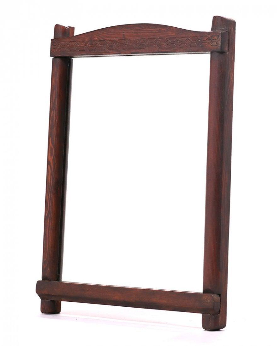 California Arts & Crafts Carved Douglas Fir Mirror 1910 (1 of 2)