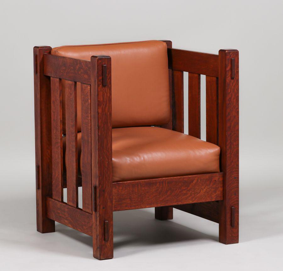 Contemporary Arts & Crafts Oak Cube Chair c1995 (1 of 3)