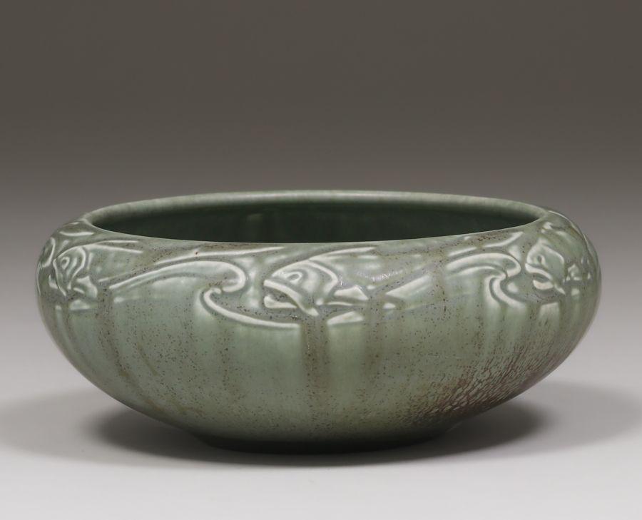 Rookwood #2150 Matte Grey Fish Bowl 1922 (1 of 4)