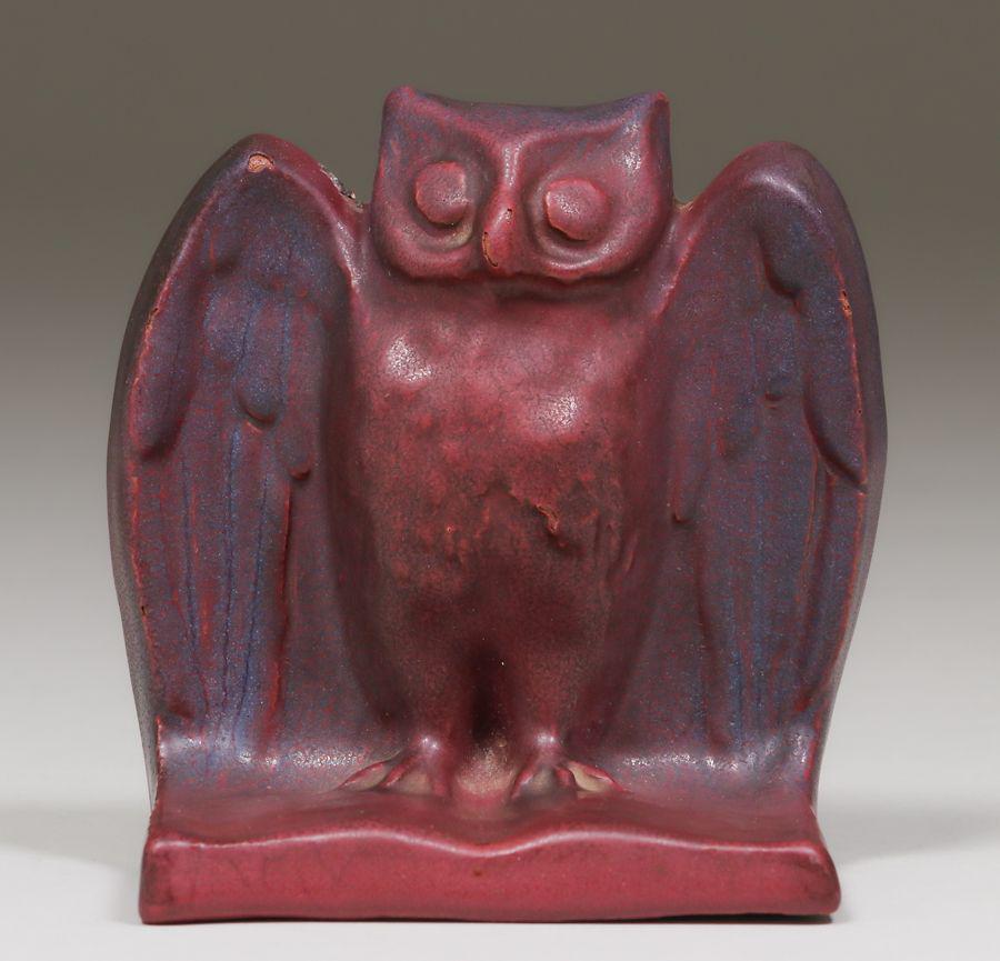 Van Briggle Single Owl Bookend c1910s (1 of 4)