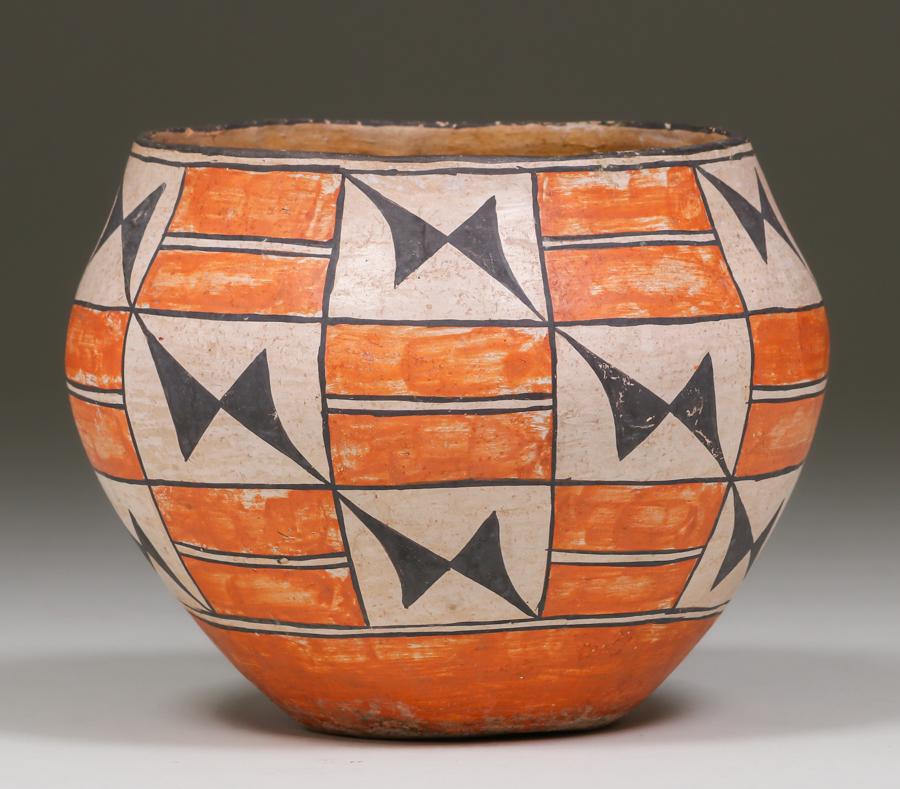 ACOMA POLYCHROME OLLA Possibly by MARY HISTIA c1930 (1 of 3)