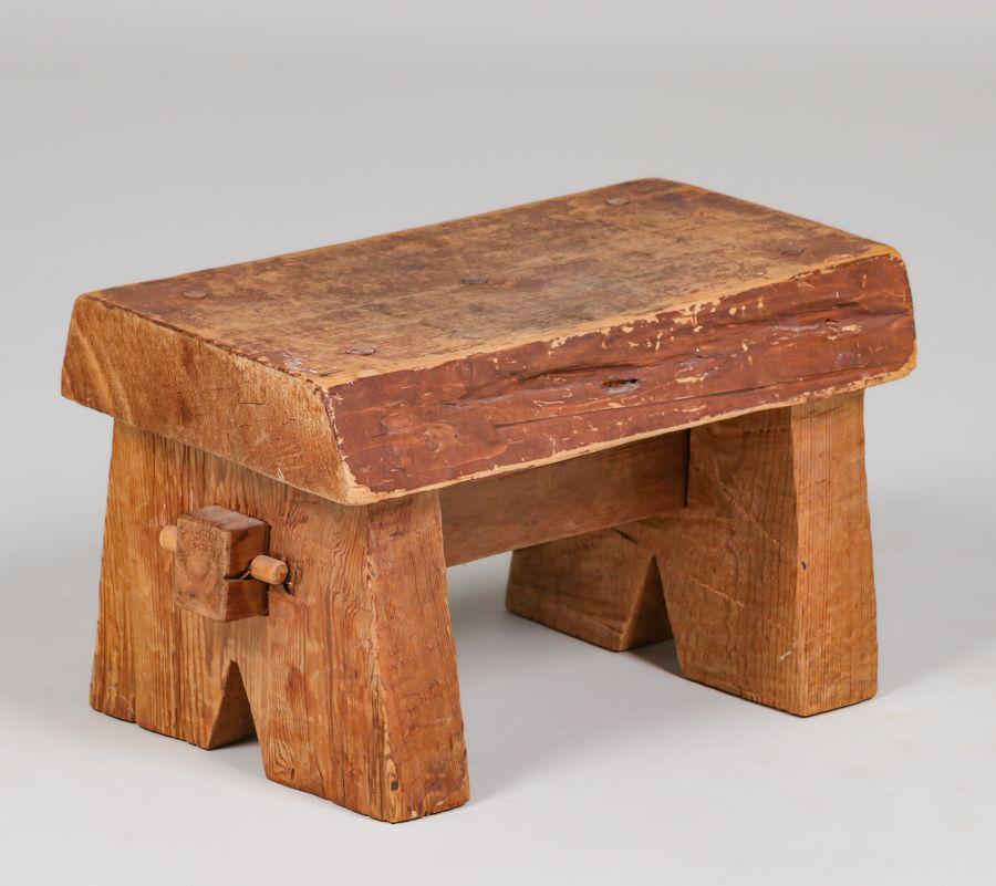 California Arts & Crafts Redwood Footstool c1910 (1 of 3)