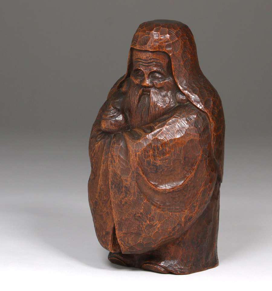 Japanese Hand-Carved Oak Daruma c1900 (1 of 5)