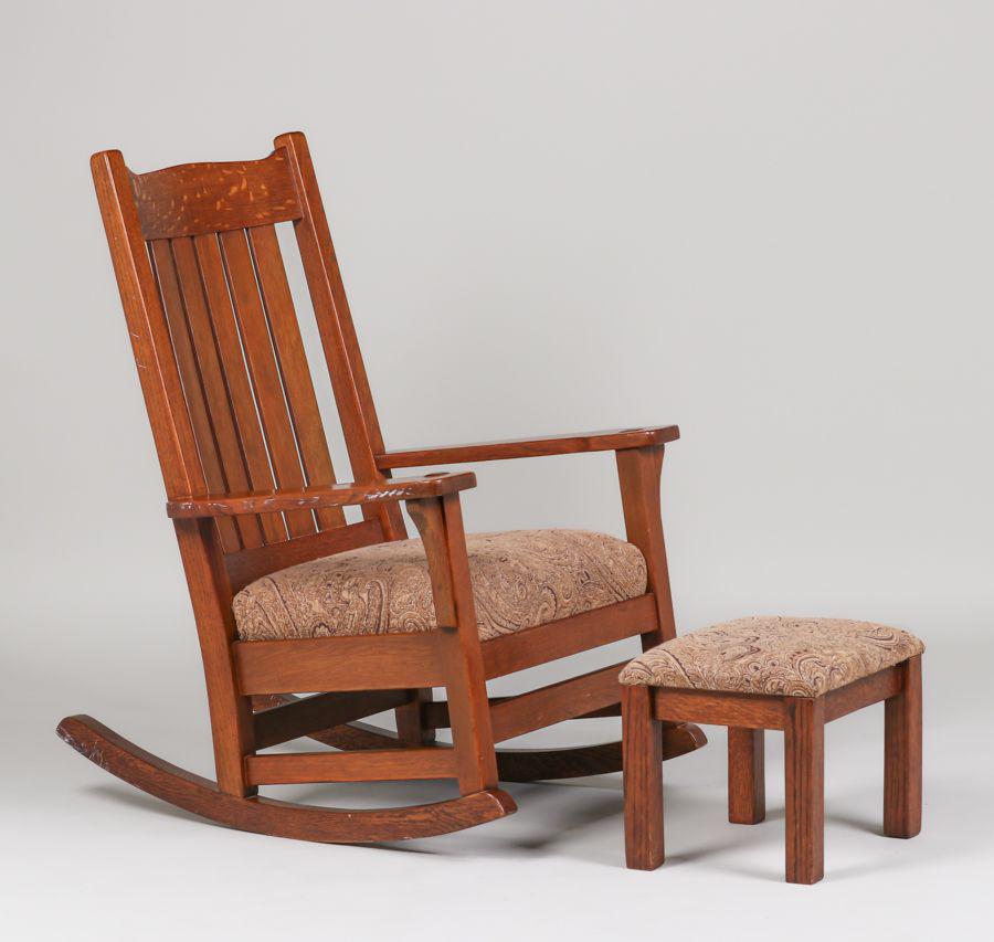 JM Young Rocker & Footstool c1910 (1 of 2)