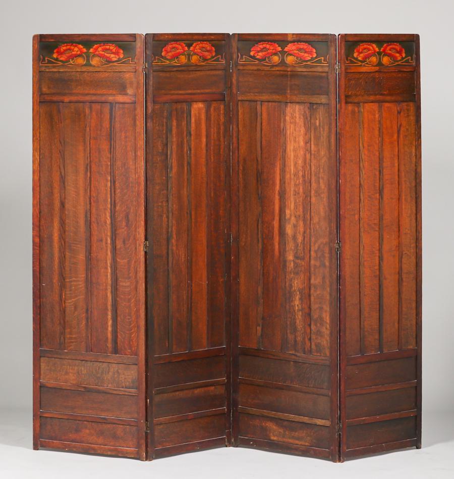 Arts & Crafts Four-Panel Screen c1910 (1 of 3)