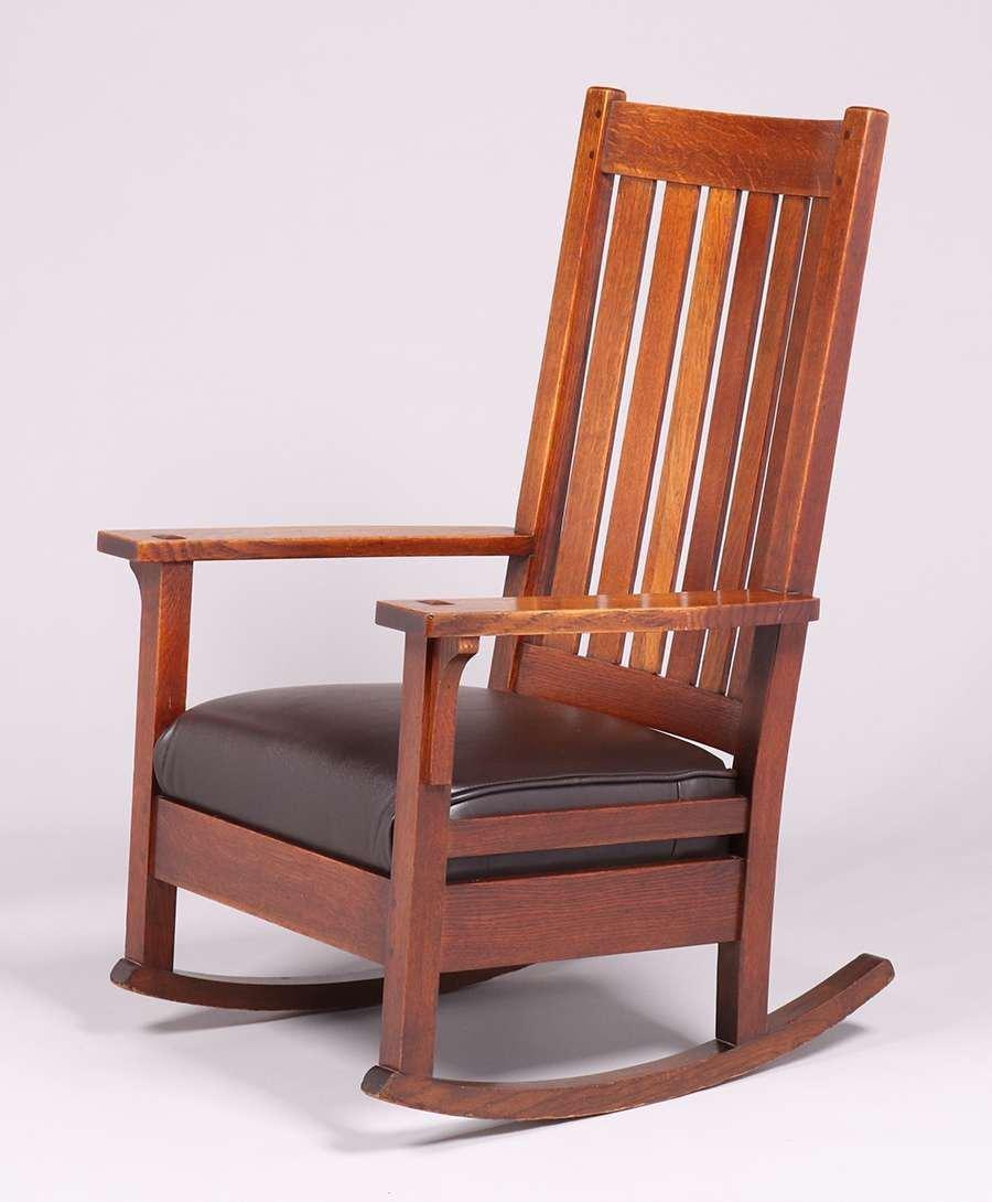 L&JG Stickley #487 Tall Back Rocker c1905 (1 of 3)