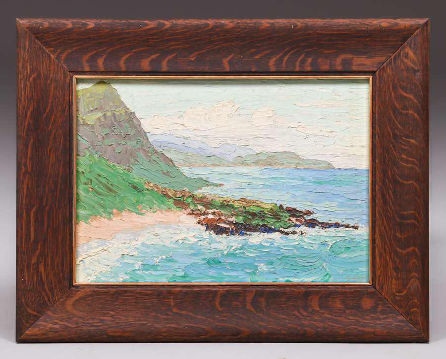 Dorothy M. Palmer Painting Keana Point, Oahu, Hawaii (1 of 5)