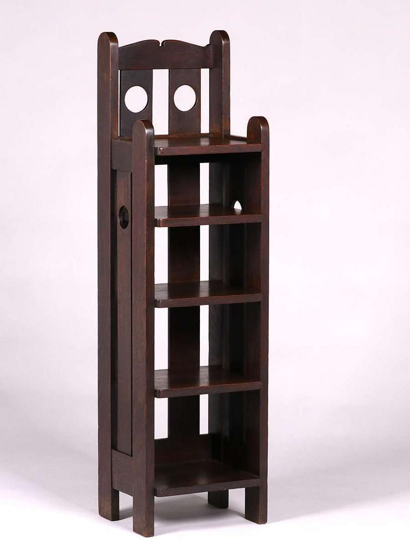 Stickley Brothers Circle Cutout Magazine Stand c1910 (1 of 3)