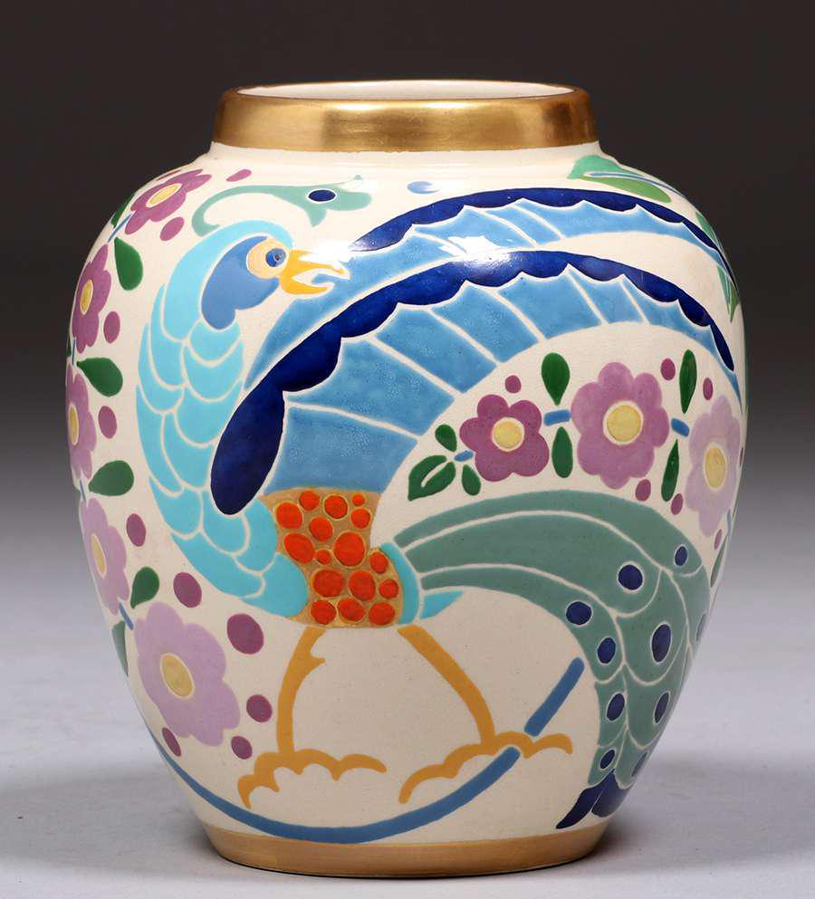 Arts & Crafts American Satsuma Decorated Vase c1920 (1 of 4)