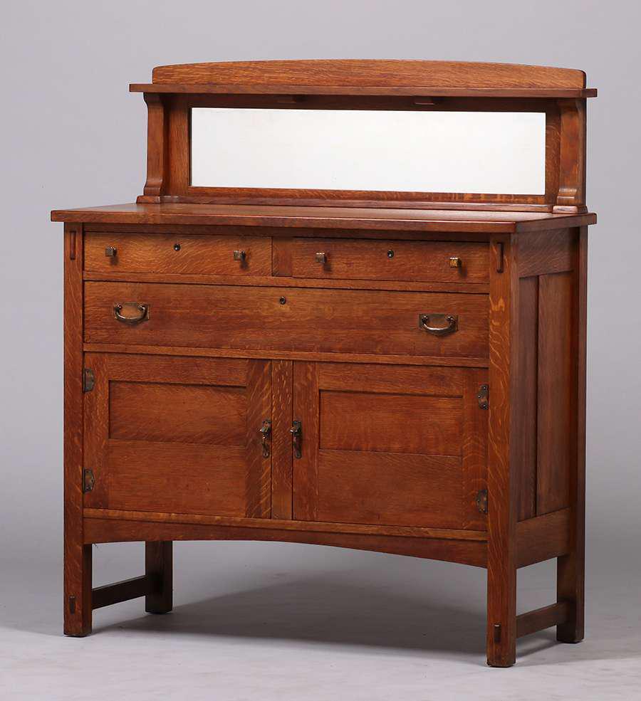 Limbert #457 3/4 Two-Door Sideboard c1910 (1 of 3)