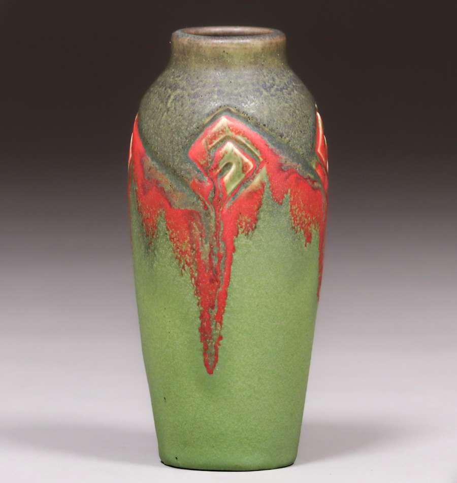 Rookwood Anna Marie Valentien Carved Vase 1902 (1 of 3)