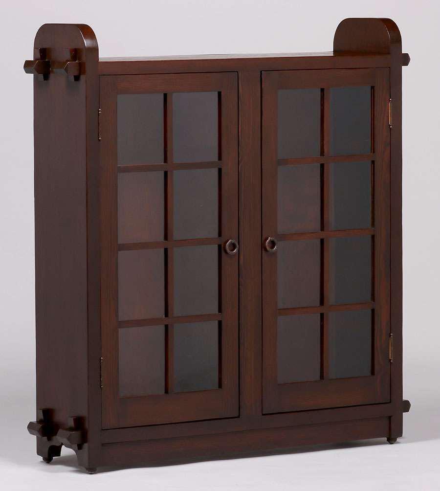 California Arts & Crafts Redwood Two-Door Bookcase (1 of 3)