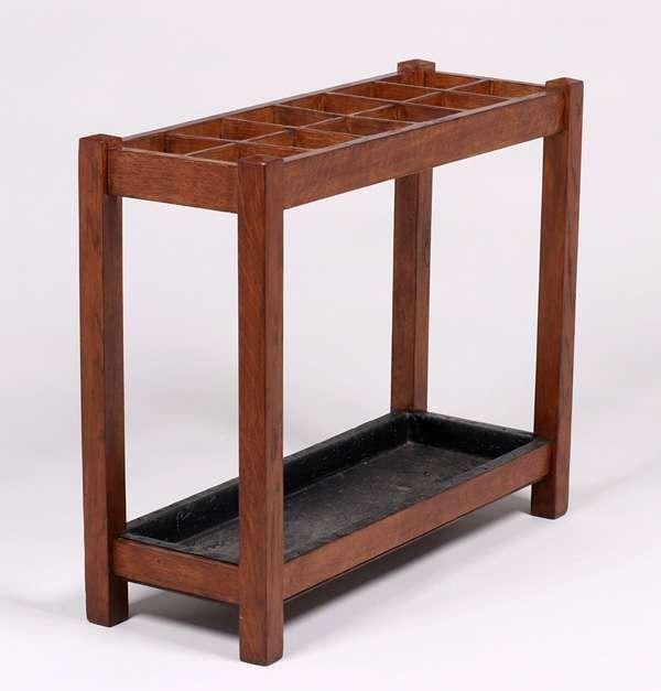 Arts & Crafts Oak Twelve-Section Umbrella Stand c1910 (1 of 1)