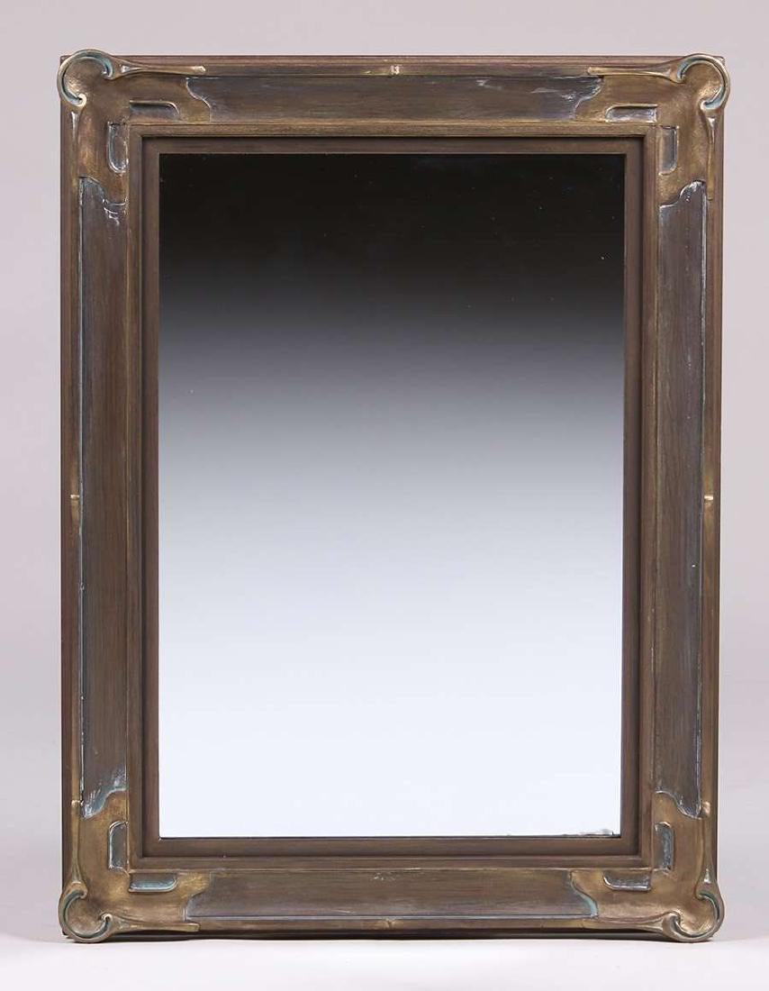 Arts & Crafts Period Gesso Framed Mirror c1910 (1 of 2)