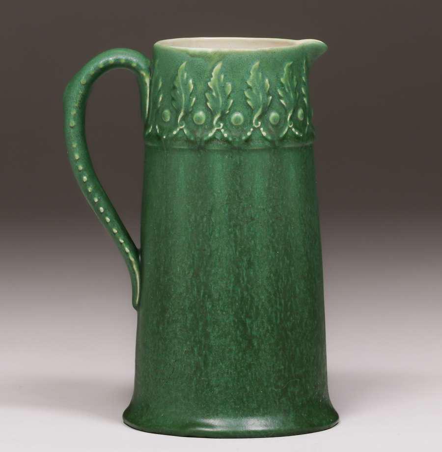 Hampshire Pottery Matte Green Pitcher c1910 (1 of 3)