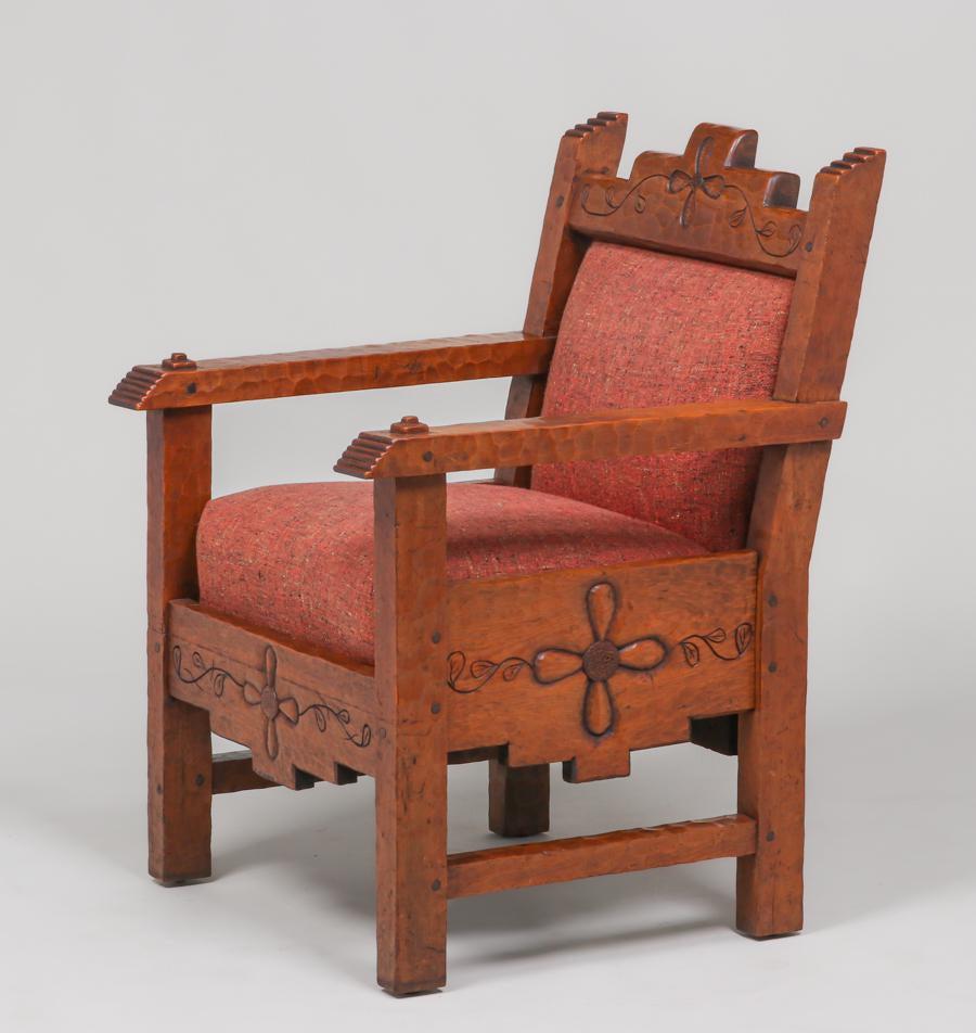 Navajo WPA era HandCarved New Mexican Armchair c1930s Dec 12, 2020