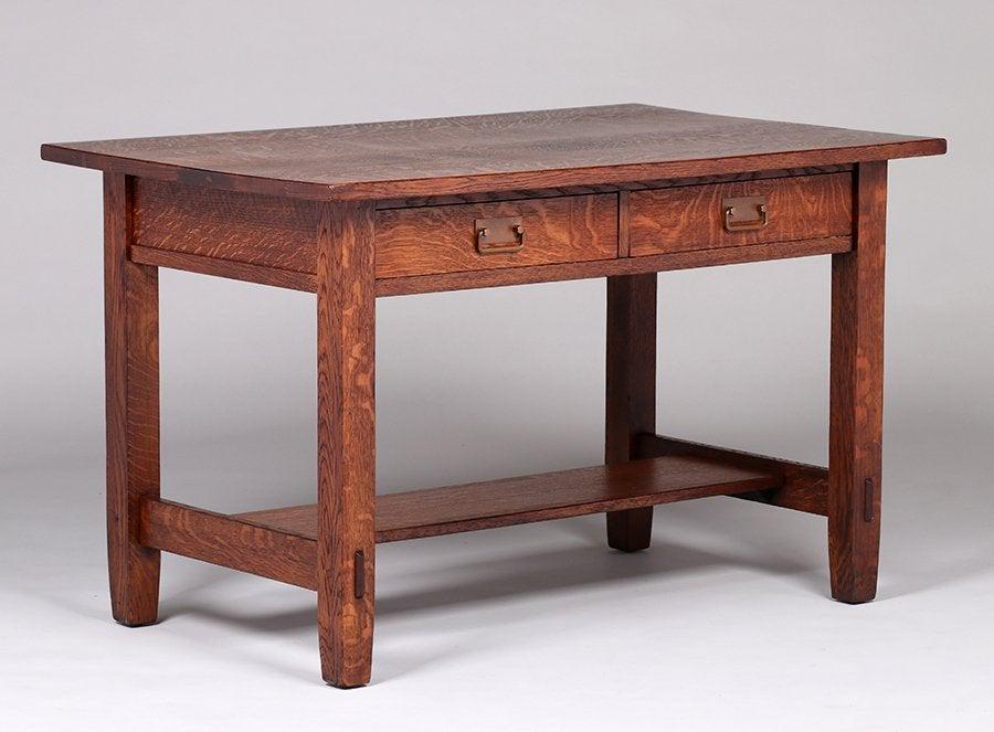 Stickley Brothers Two-Drawer Library Table c1910 (1 of 3)