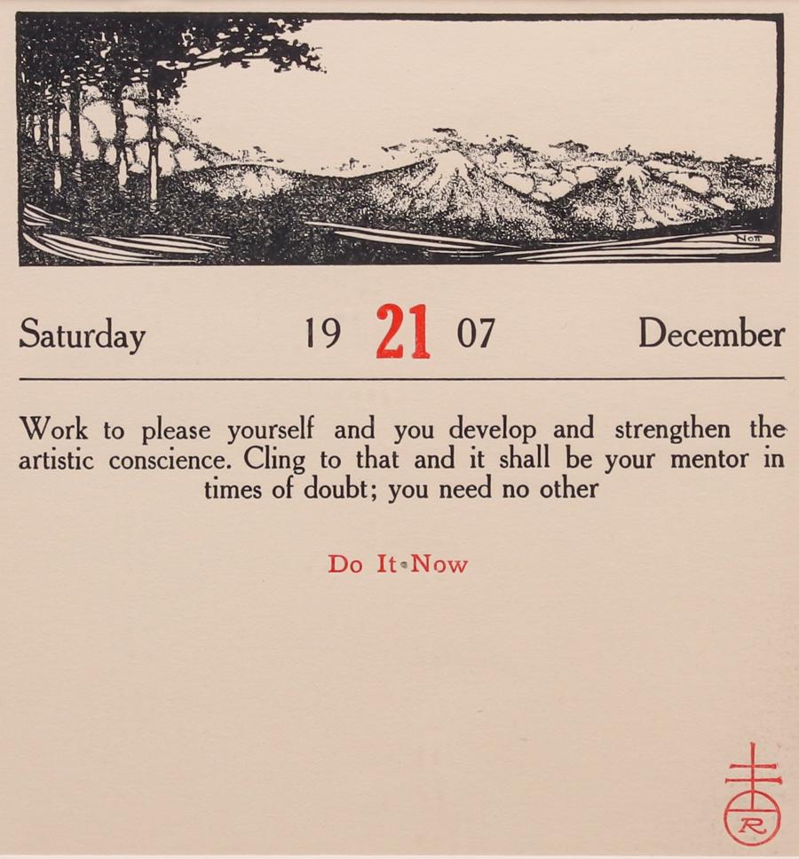 Roycroft Framed Calendar Motto December 21, 1907 (1 of 4)