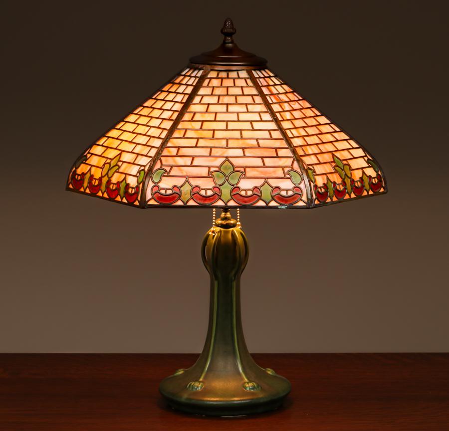 Handel Overlay Lamp Hampshire Base c1910s (1 of 4)