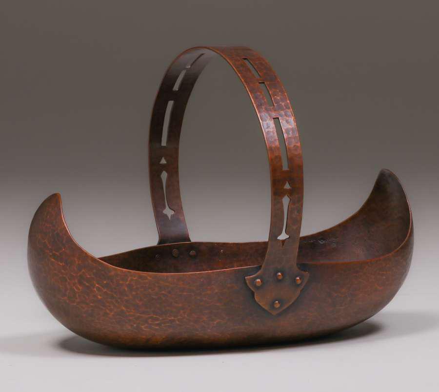 Dirk van Erp Hammered Copper Cutout Flower Basket c1915 (1 of 4)