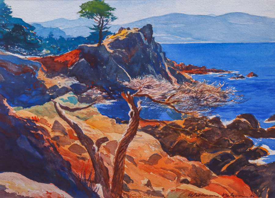 William Nelson Watercolor Point Lobos, Monterey, CA (1 of 4)
