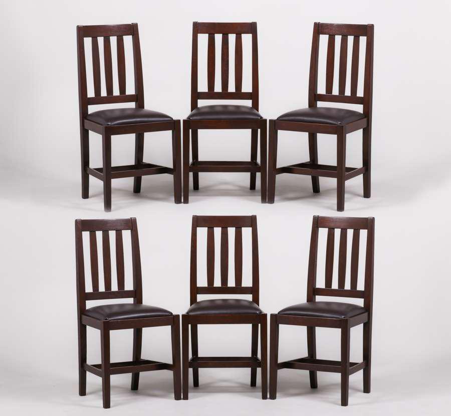 Set of 6 Stickley Brothers #929 1/2 Dining Chairs c1905 (1 of 4)