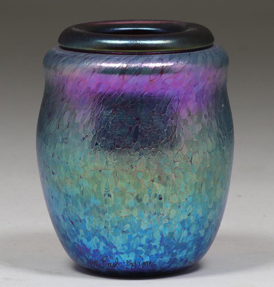 Contemporary Jon Bush Art Glass Vase 1991 (1 of 2)
