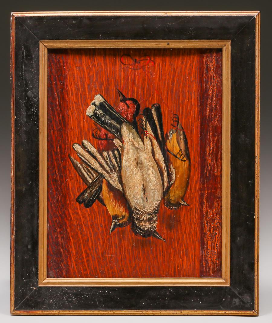 Antique Painting Dead Fowl c1900 (1 of 3)
