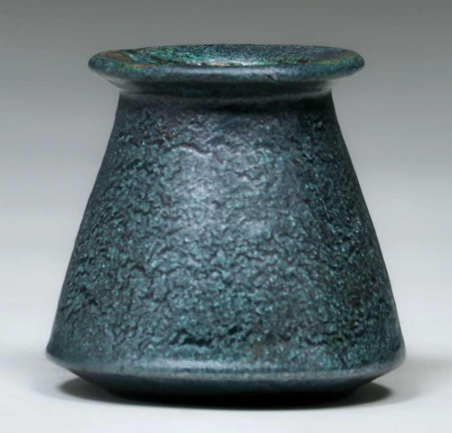 Merrimac Pottery Flared Dark Matte Green Cabinet Vase (1 of 3)
