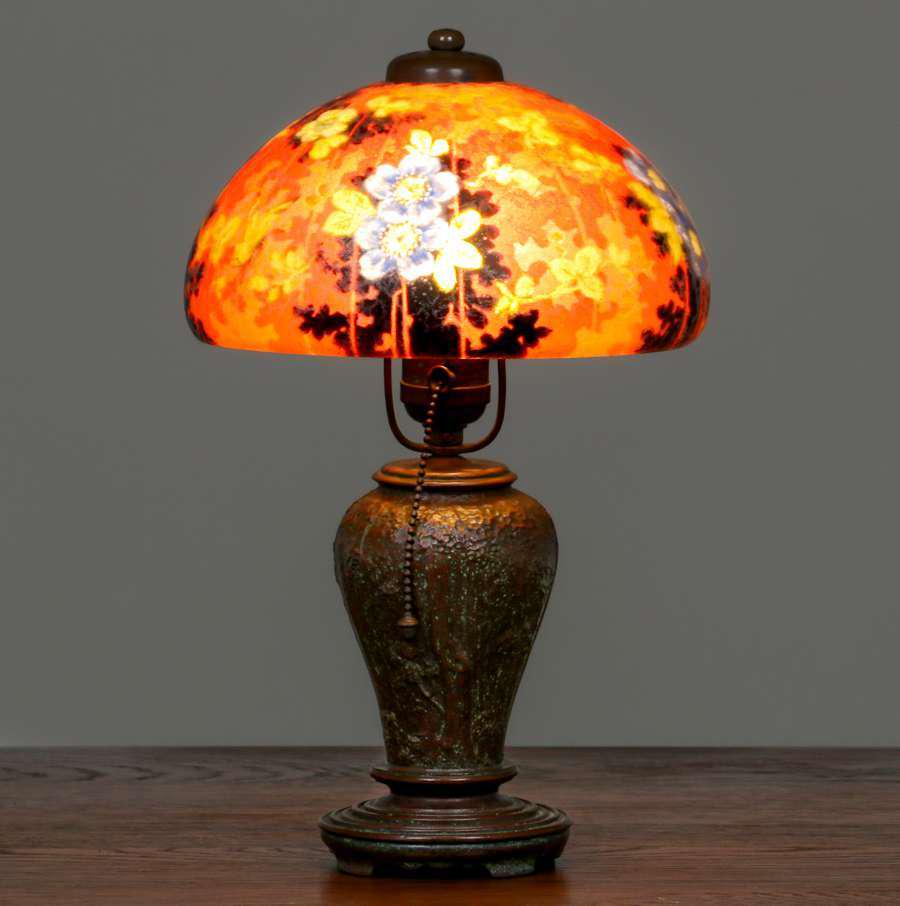 Handel Reverse-Painted Butterfly Boudoir Lamp c1920 (1 of 6)