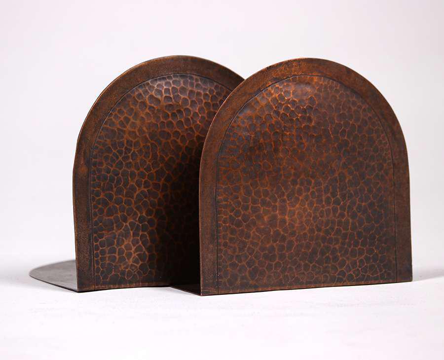 Gustav Stickley Hammered Copper Bookends c1910 (1 of 1)