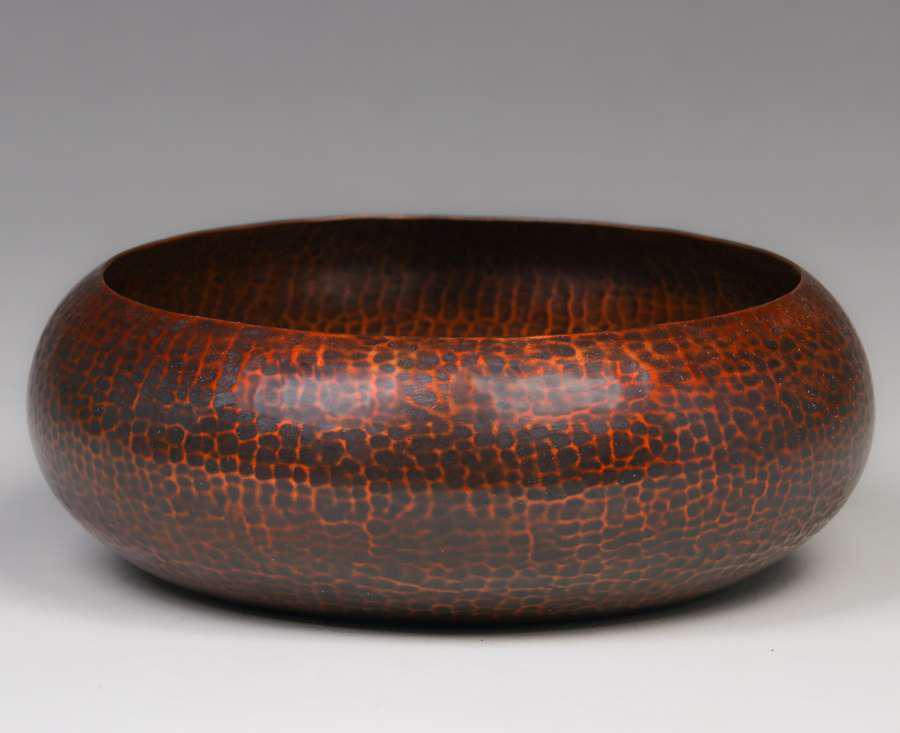 Jarvie Hammered Copper Fruit Bowl c1910s (1 of 4)