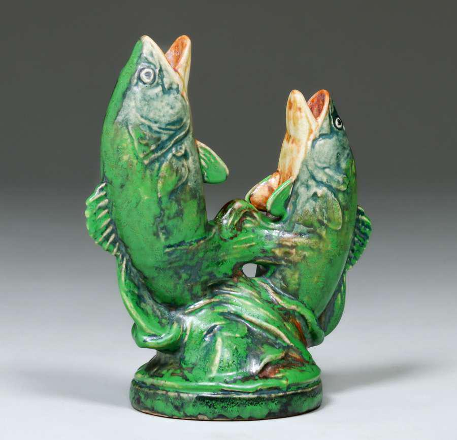 Weller Coppertone Double Fish Vase (1 of 4)