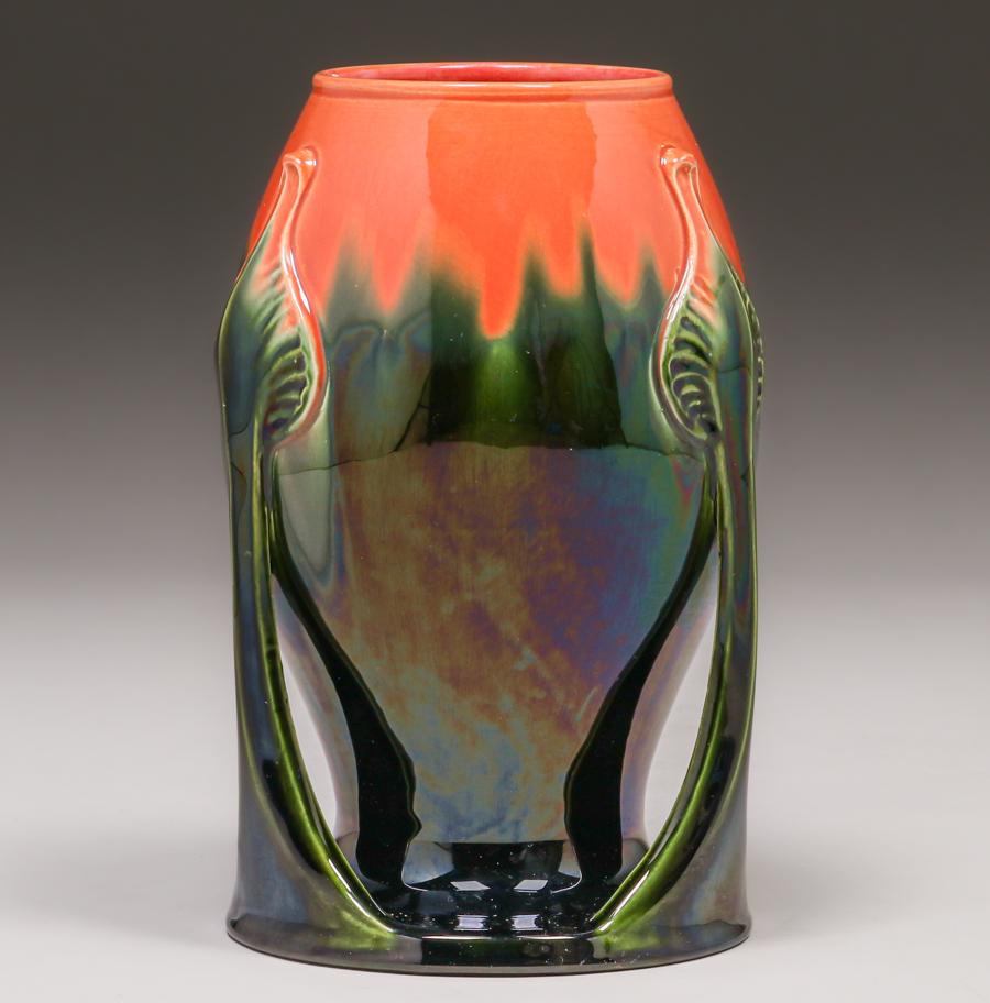 Norica Pottery - German Art Nouveau Three Handled Vase (1 of 5)