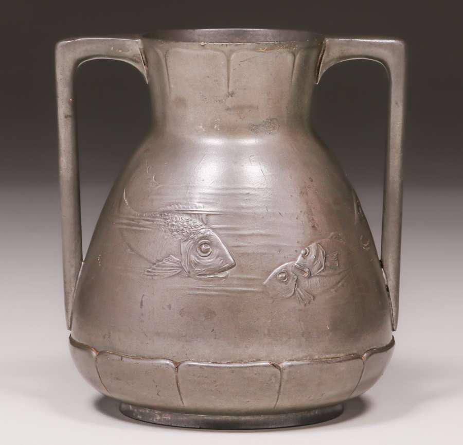 Kayserzinn Pewter Two-Handle Vase c1910 (1 of 5)