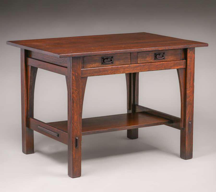 Gustav Stickley Two-Drawer 42"w Library Table c1910 (1 of 3)
