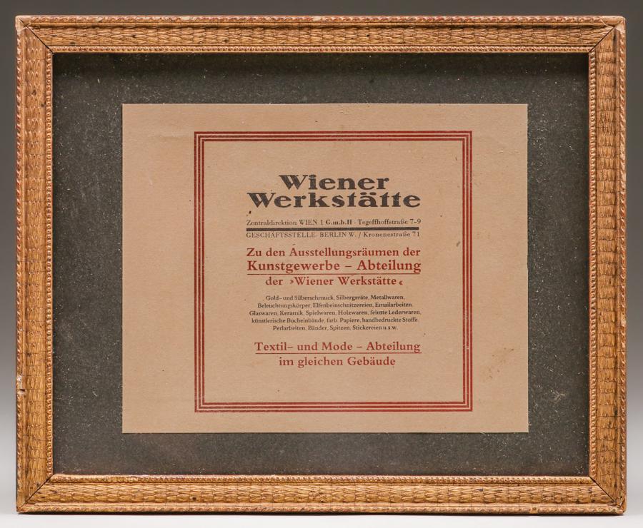 Weiner Werksatatte Framed Advertisement c1900 (1 of 3)