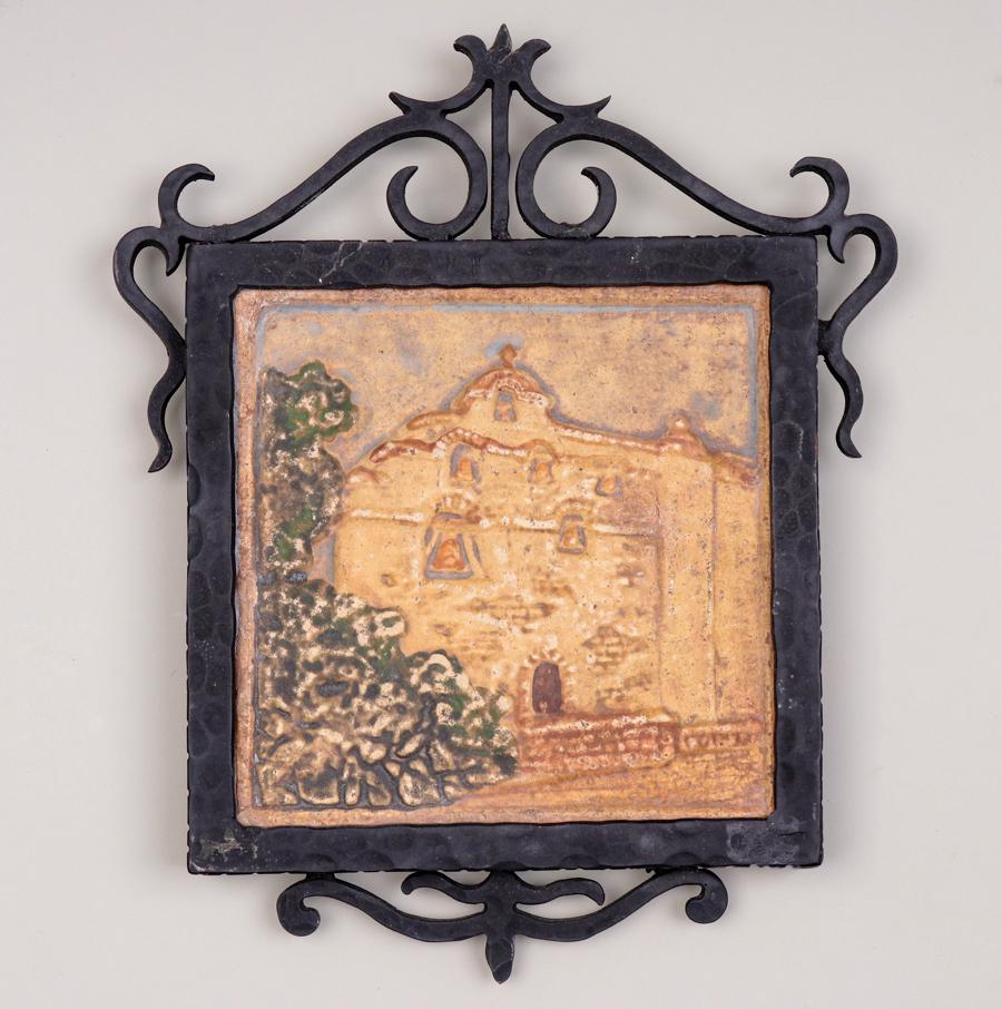 Claycraft Mission San Juan Capistrano Bells Tile c1920s (1 of 4)
