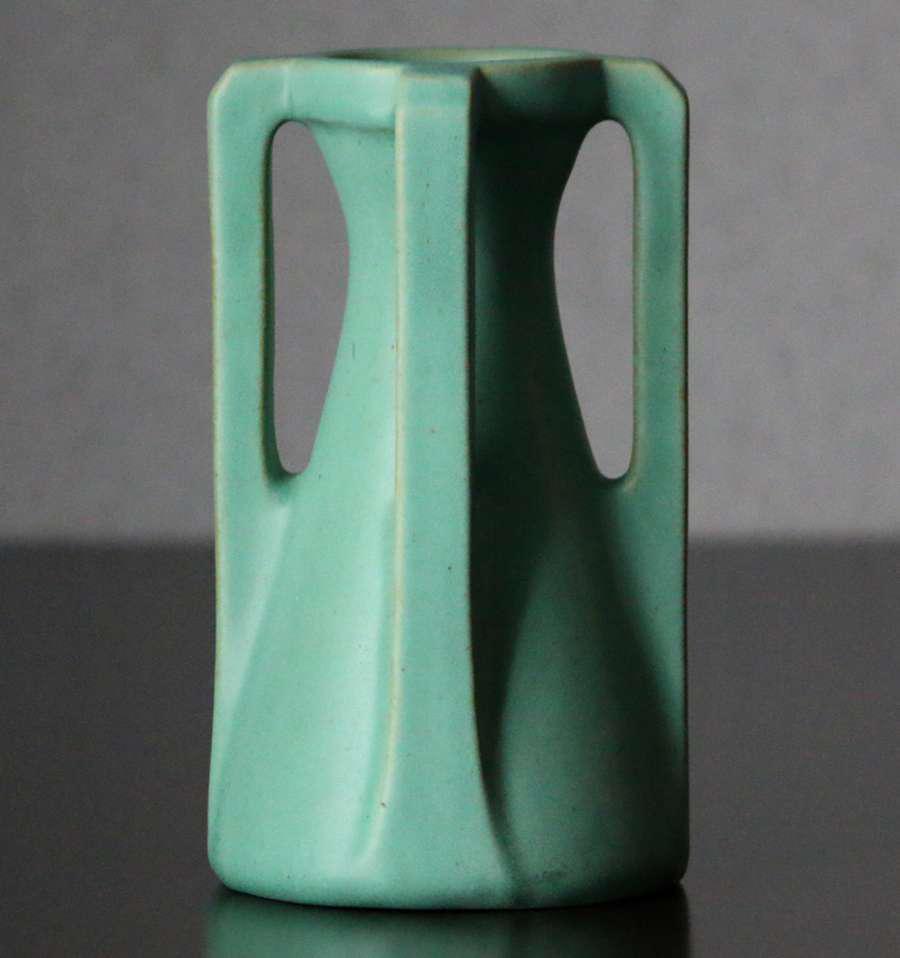 Teco Pottery Matte Green Four-Handle Vase c1910 (1 of 3)