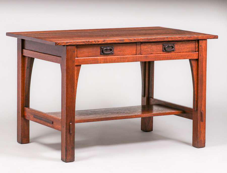 Gustav Stickley Two-Drawer Library Table c1910 (1 of 3)